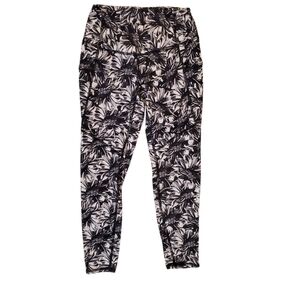 Evolution & Creation Women's Black White Floral 7/8 Leggings Small‎